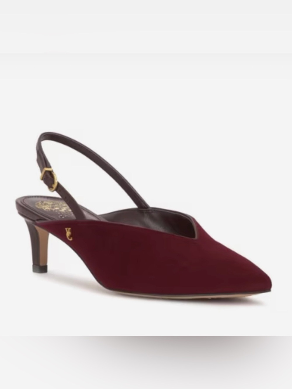 🆕 Vince Camuto Burgundy Slingback Kitten Heel Pumps - NWT